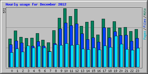 Hourly usage for December 2012