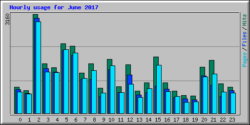 Hourly usage for June 2017