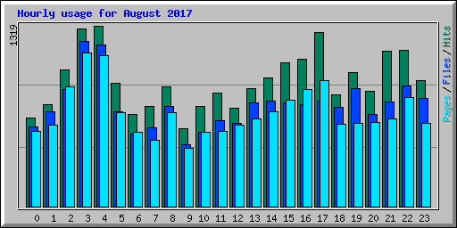 Hourly usage for August 2017