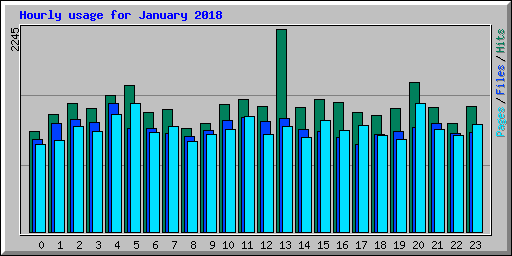 Hourly usage for January 2018